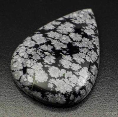  Камень снежный обсидиан натуральный 24.75 карат арт. 12769