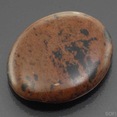  Камень Чёрно-коричневый Обсидиан натуральный 18.00 карат арт. 30279