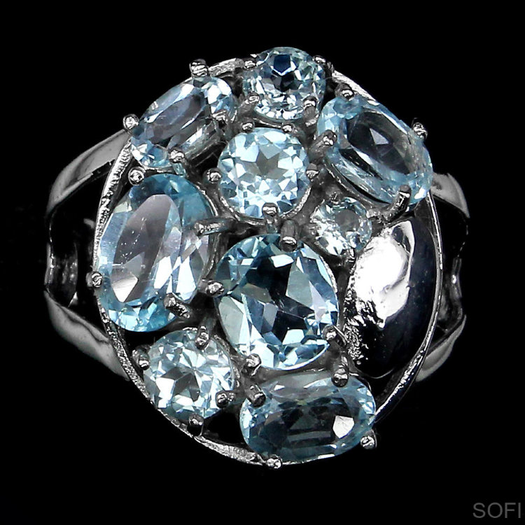Серебряное кольцо с топазом натуральным арт 7414