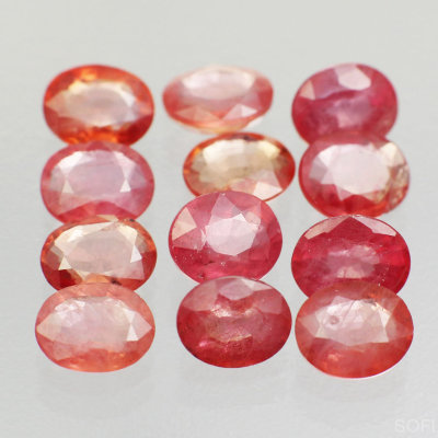  Камень розовый сапфир натуральный набор 9.50 карат арт. 4639