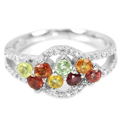 Серебряное кольцо с цветным сапфиром натуральным арт 5081