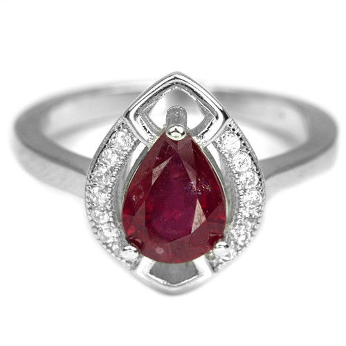 Серебряное кольцо с рубином натуральным арт 24376