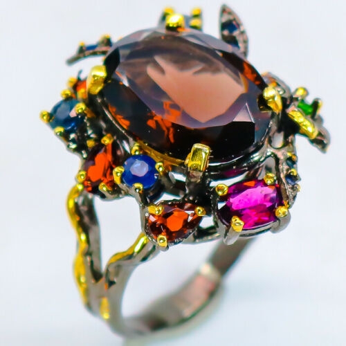 Серебряное кольцо с дымчатым кварцем натуральным арт 28853