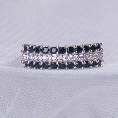 Серебряное кольцо с сапфировым корундом натуральным серебро 925 арт 27230К