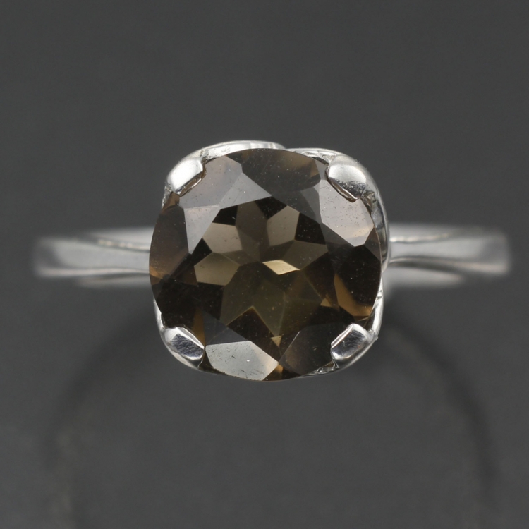 Серебряное кольцо с дымчатым кварцем натуральным арт. 27192