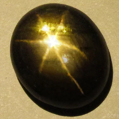  Камень звездчатый черный сапфир натуральный 6.53 карат арт. 9110